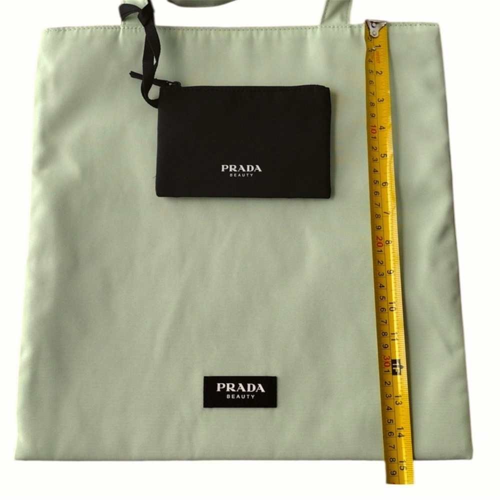 Prada Mint Green Tote with Black Pouch - Picture 4 of 6
